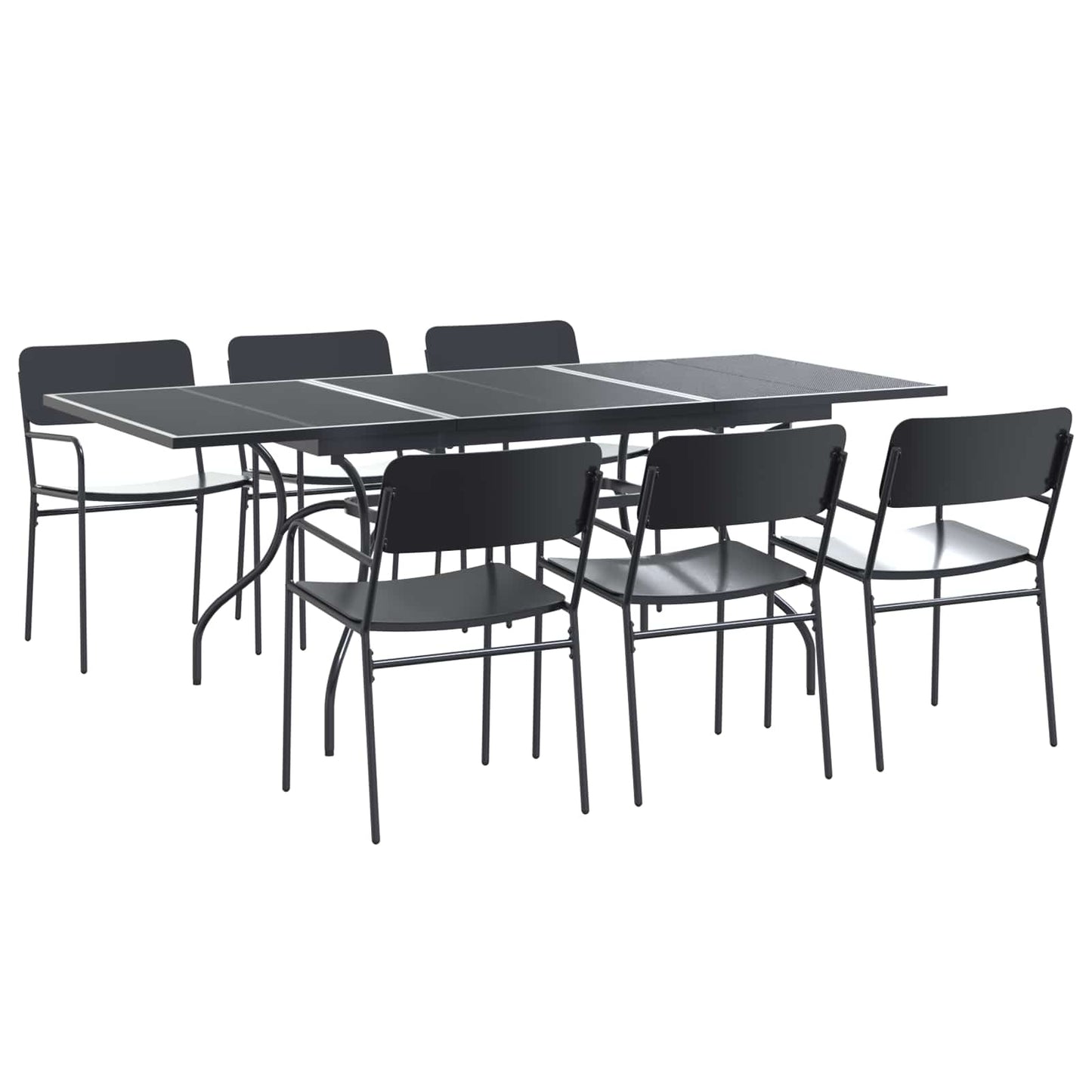 vidaXL Garden Dining Set 7 pcs Anthracite Steel 2
