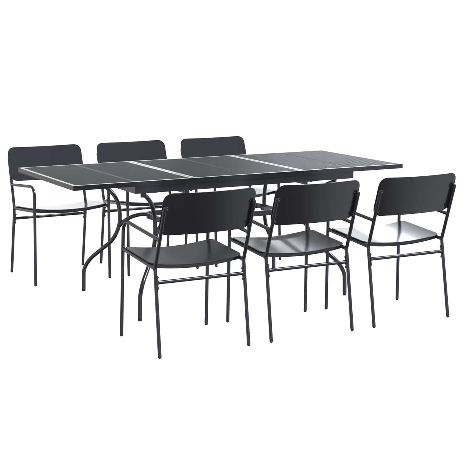 vidaXL Garden Dining Set 7 pcs Anthracite Steel 2