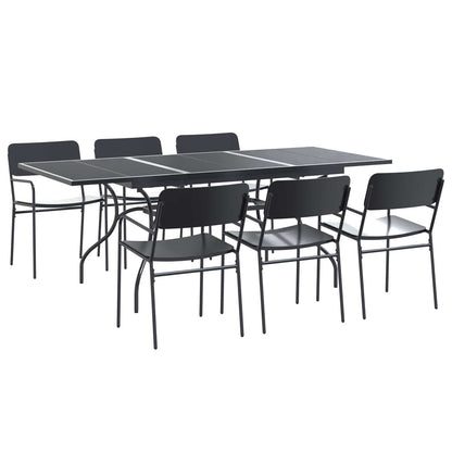 vidaXL Garden Dining Set 7 pcs Anthracite Steel 2