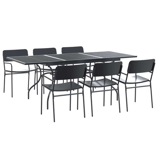vidaXL Garden Dining Set 7 pcs Anthracite Steel 2