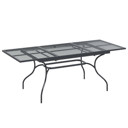 vidaXL Garden Dining Set 7 pcs Anthracite Steel 4