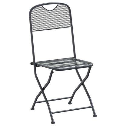 vidaXL Garden Dining Set 9 pcs Anthracite Mesh and Steel 5