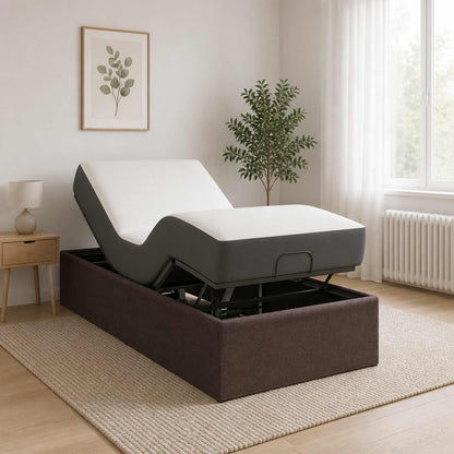 Electric Adjustable Bed Frame 200 x 70 x 33.5 cm Steel 70 x 200 cm Dark brown