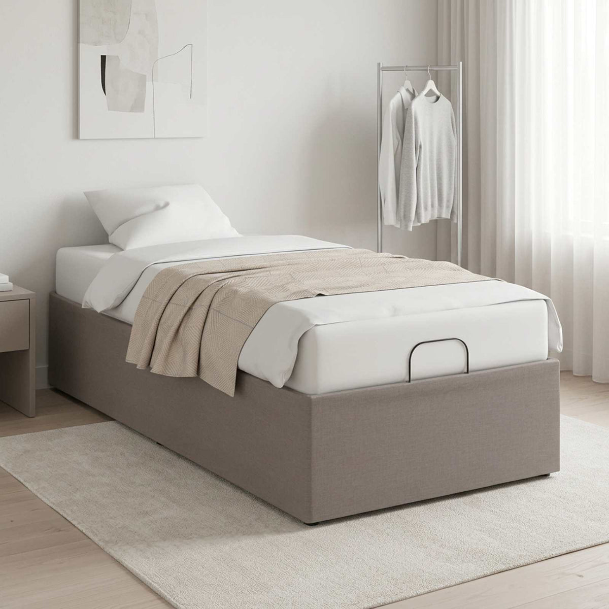 Electric Adjustable Bed Frame 200 x 100 x 33.5 cm Steel 100 x 200 cm Taupe