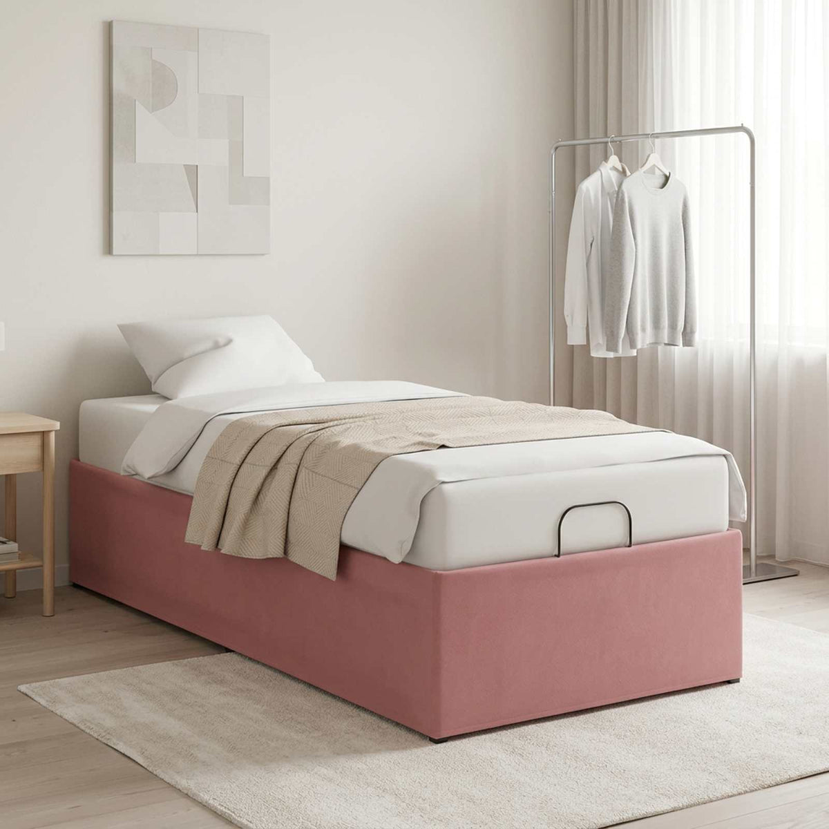 Electric Adjustable Bed Frame 200 x 70 x 33.5 cm Steel Pink 70 x 200 cm