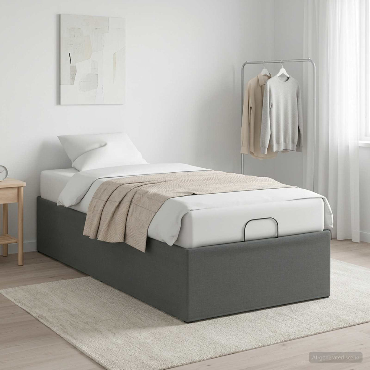 Electric Adjustable Bed Frame 200 x 90 x 33.5 cm Steel 90 x 200 cm Dark grey