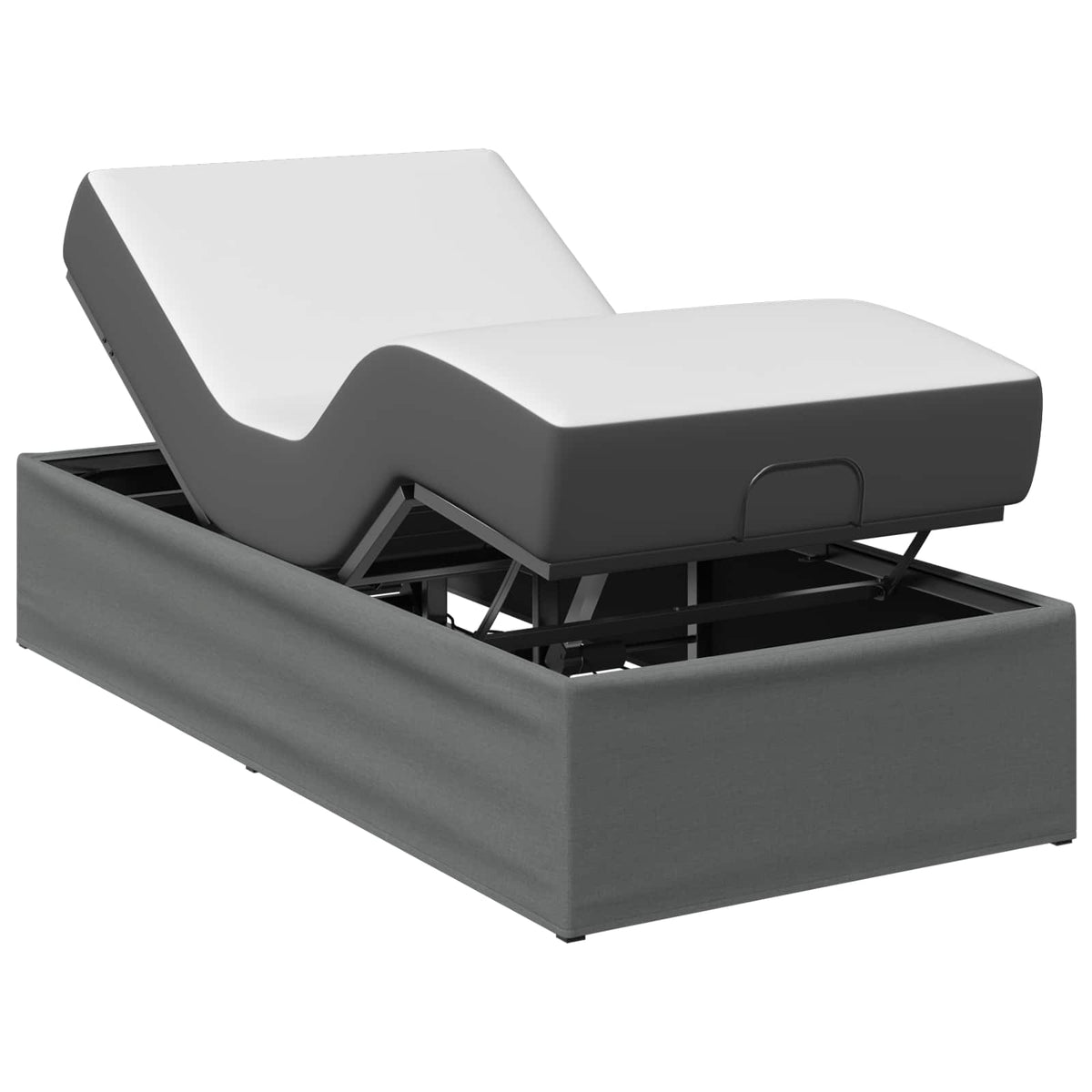 Electric Adjustable Bed Frame 200 x 100 x 33.5 cm Steel 100 x 200 cm Dark grey