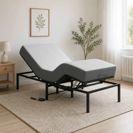 vidaXL Electric Adjustable Bed Frame Black 200 x 80 x 33.5 cm Steel 1