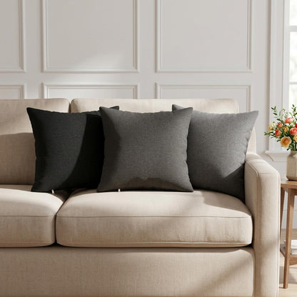 Throw Pillow HEERLEN Fabric 12 pcs 40 x 40 cm Dark grey