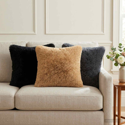Throw Pillow HEERLEN PV Fleece 12 pcs 40 x 40 cm Anthracite