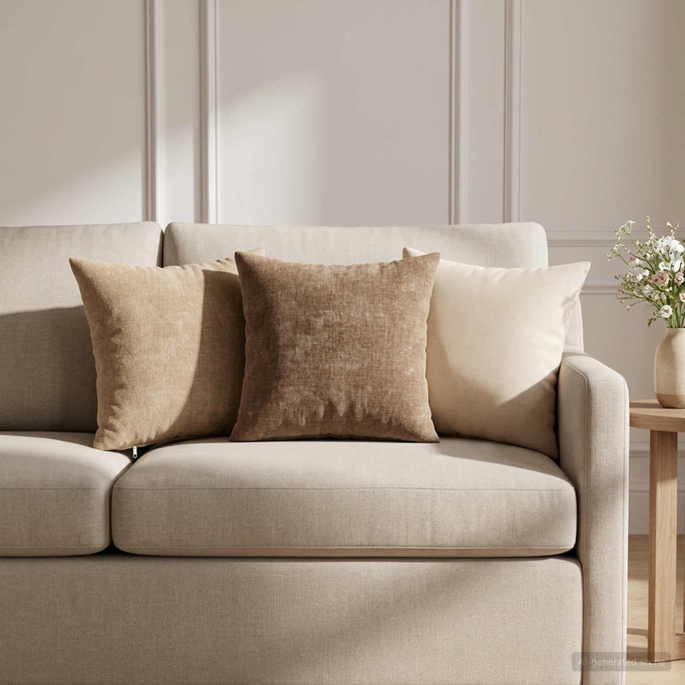 vidaXL Throw Pillow 12 pcs HEERLEN Taupe 40 x 40 cm Chenille Fabric