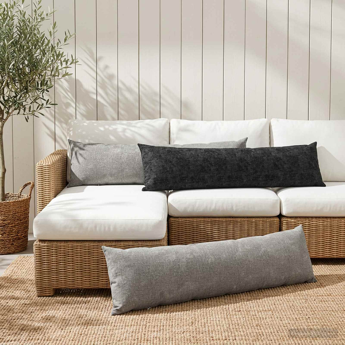 vidaXL Throw Pillow 2 pcs HEERLEN Dark Grey 40 x 145 cm 1