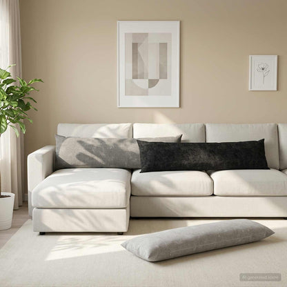 vidaXL Throw Pillow 2 pcs HEERLEN Dark Grey 40 x 145 cm 3