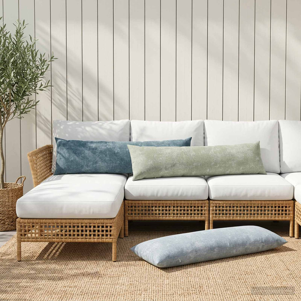vidaXL Throw Pillow 2 pcs HEERLEN Light Blue 40 x 145 cm