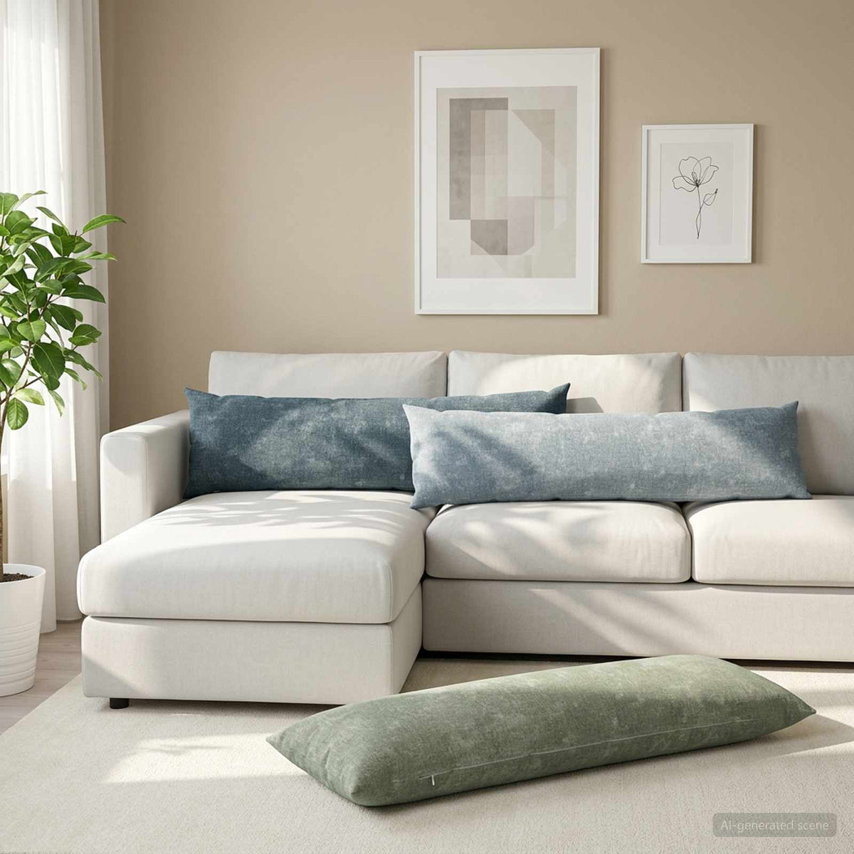 vidaXL Throw Pillow 2 pcs HEERLEN Light Blue 40 x 145 cm 3