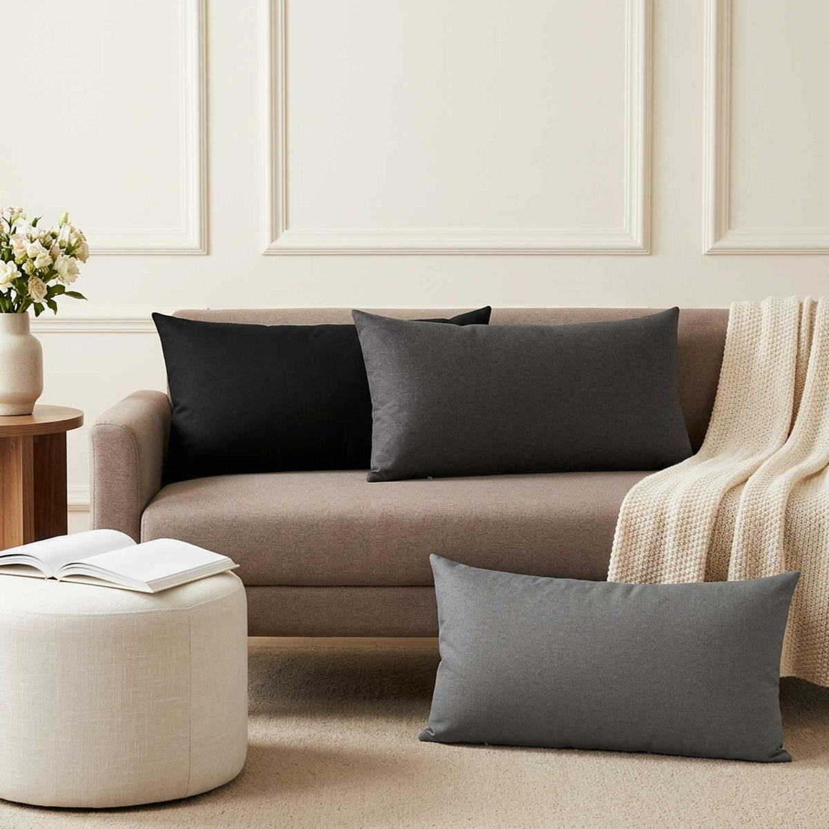 Throw Pillow HEERLEN Fabric grey