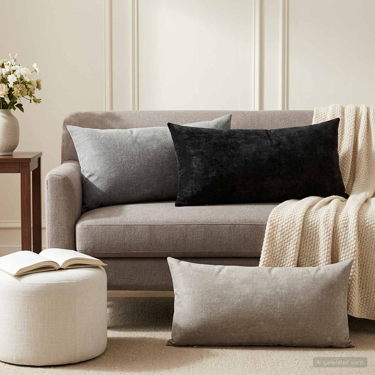 vidaXL Cushion Cover 12 pcs HEERLEN Dark Grey 40 x 80 cm 1