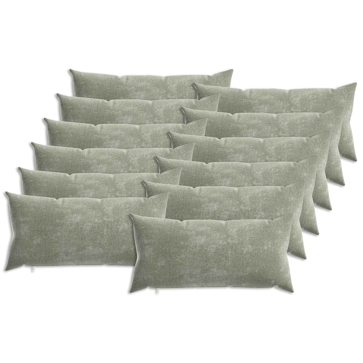 vidaXL Cushion Cover 12 pcs HEERLEN Green 40 x 80 cm Chenille Fabric 2