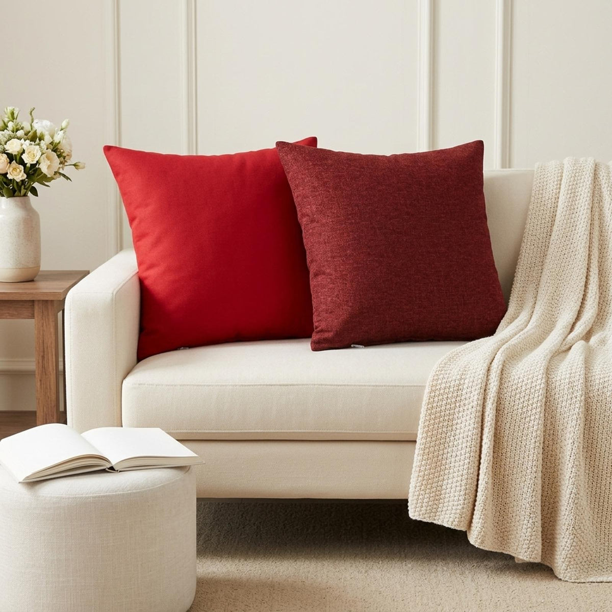 Throw Pillow HEERLEN Fabric 12 pcs 50 x 50 cm Red
