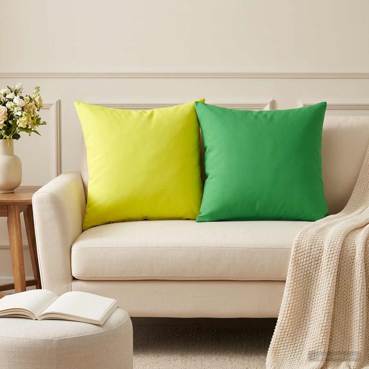 Throw Pillow HEERLEN Polyester 12 pcs 45 x 45 cm Bright green