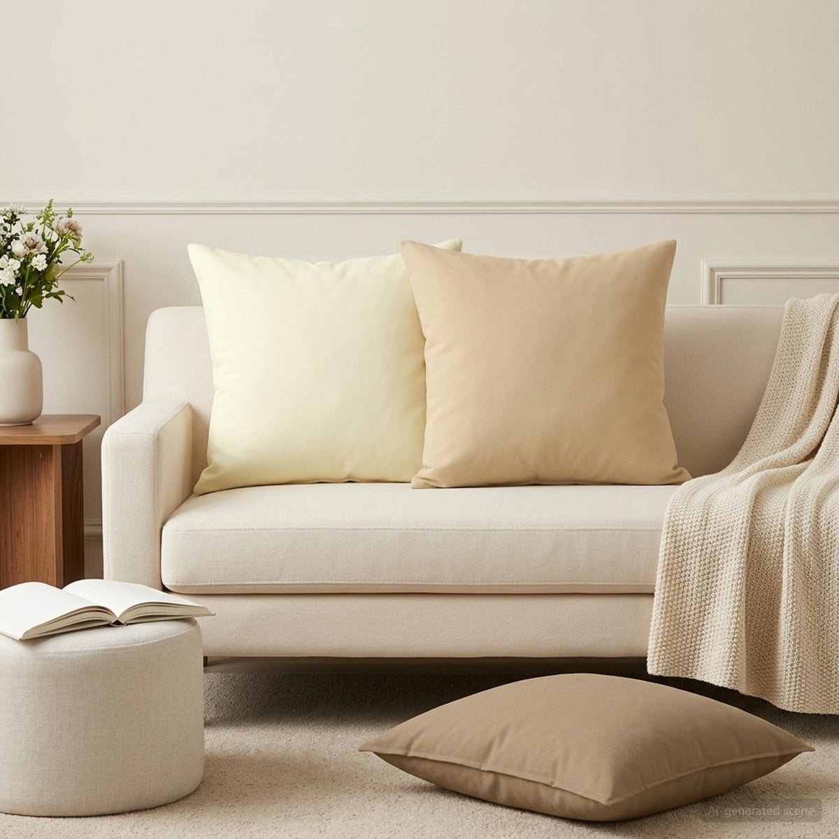 Throw Pillow HEERLEN Polyester 6 pcs 50 x 50 cm Beige