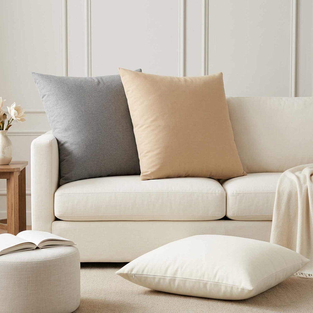 vidaXL Throw Pillow 2 pcs HEERLEN White 80 x 80 cm Fabric