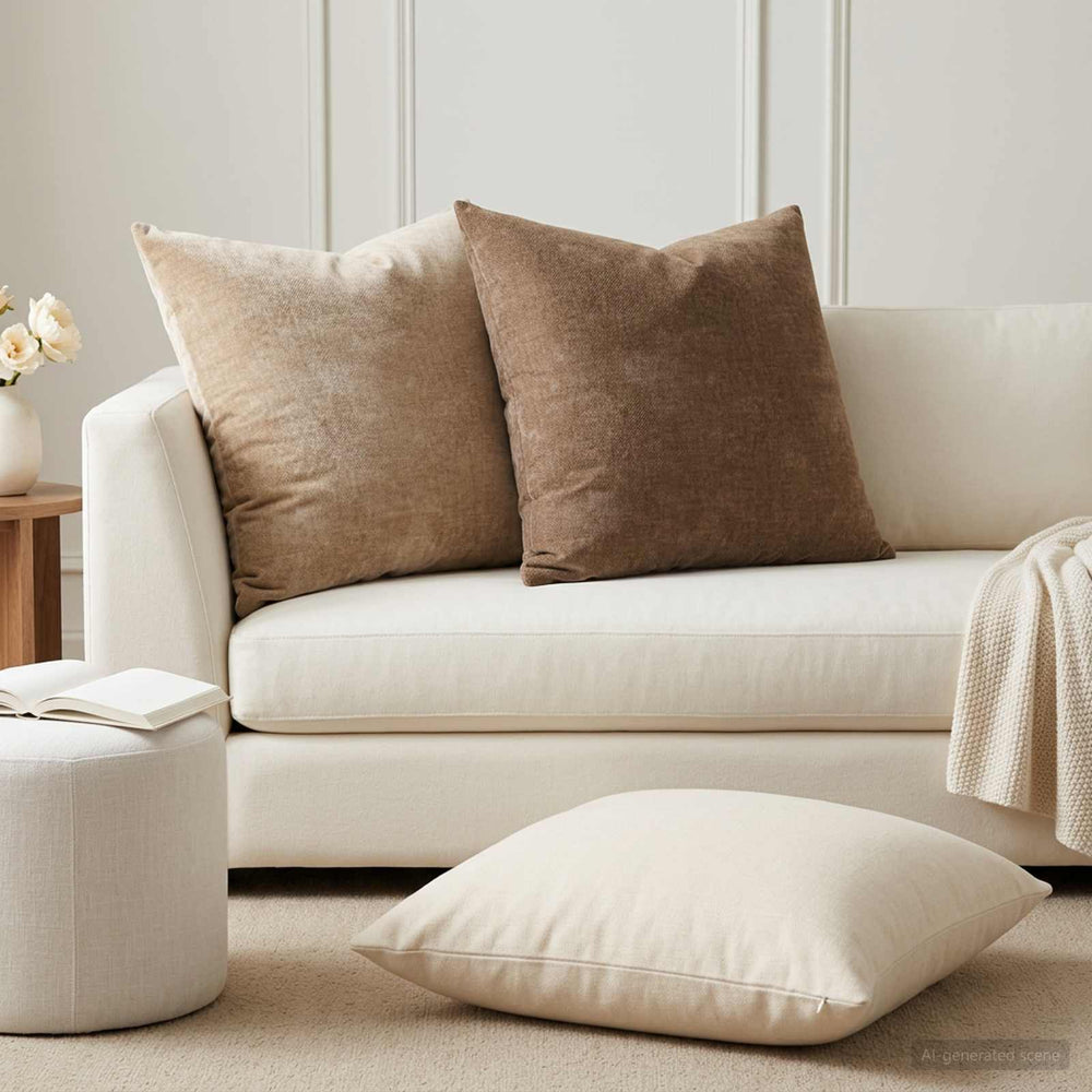 vidaXL Cushion Cover 6 pcs HEERLEN Brown 80 x 80 cm Chenille Fabric