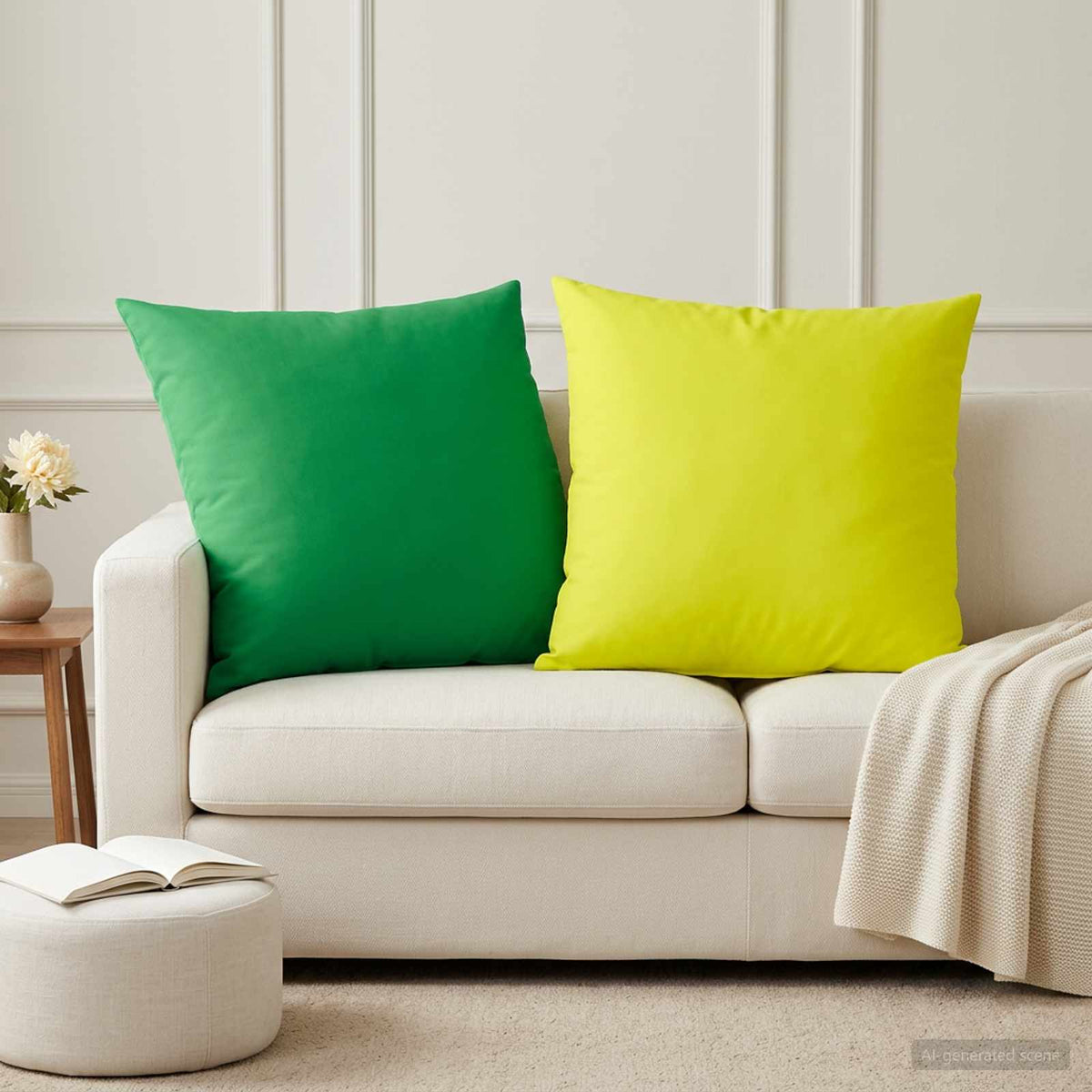 Throw Pillow HEERLEN Polyester 2 pcs Green 80 x 80 cm