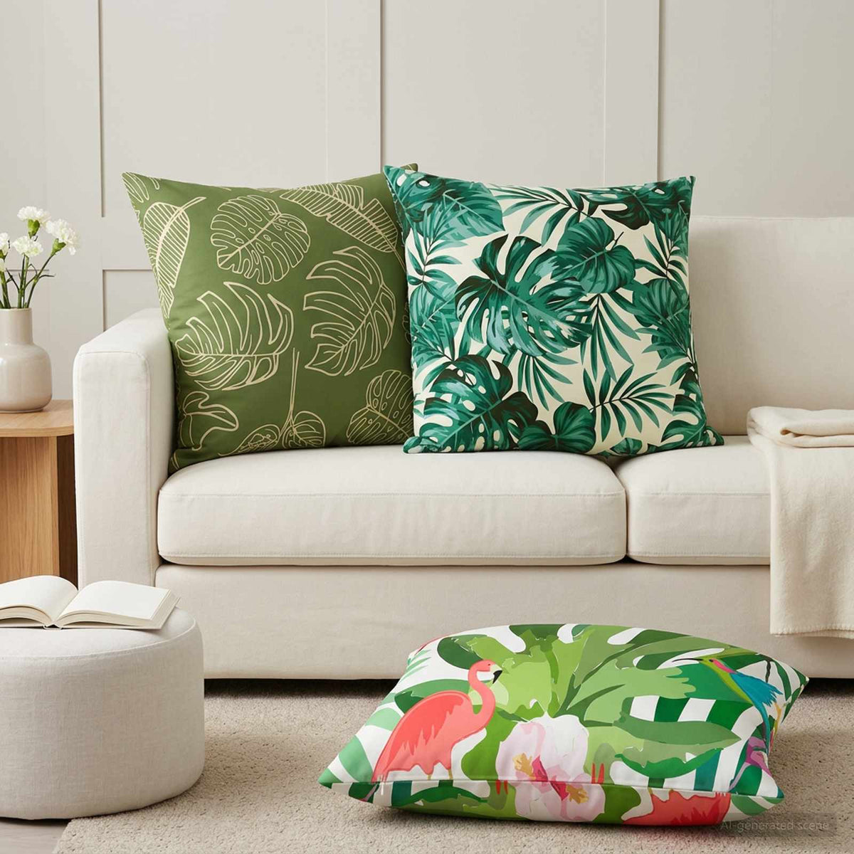 vidaXL Throw Pillow 2 pcs HEERLEN Multicolour 80 x 80 cm Polyester 3