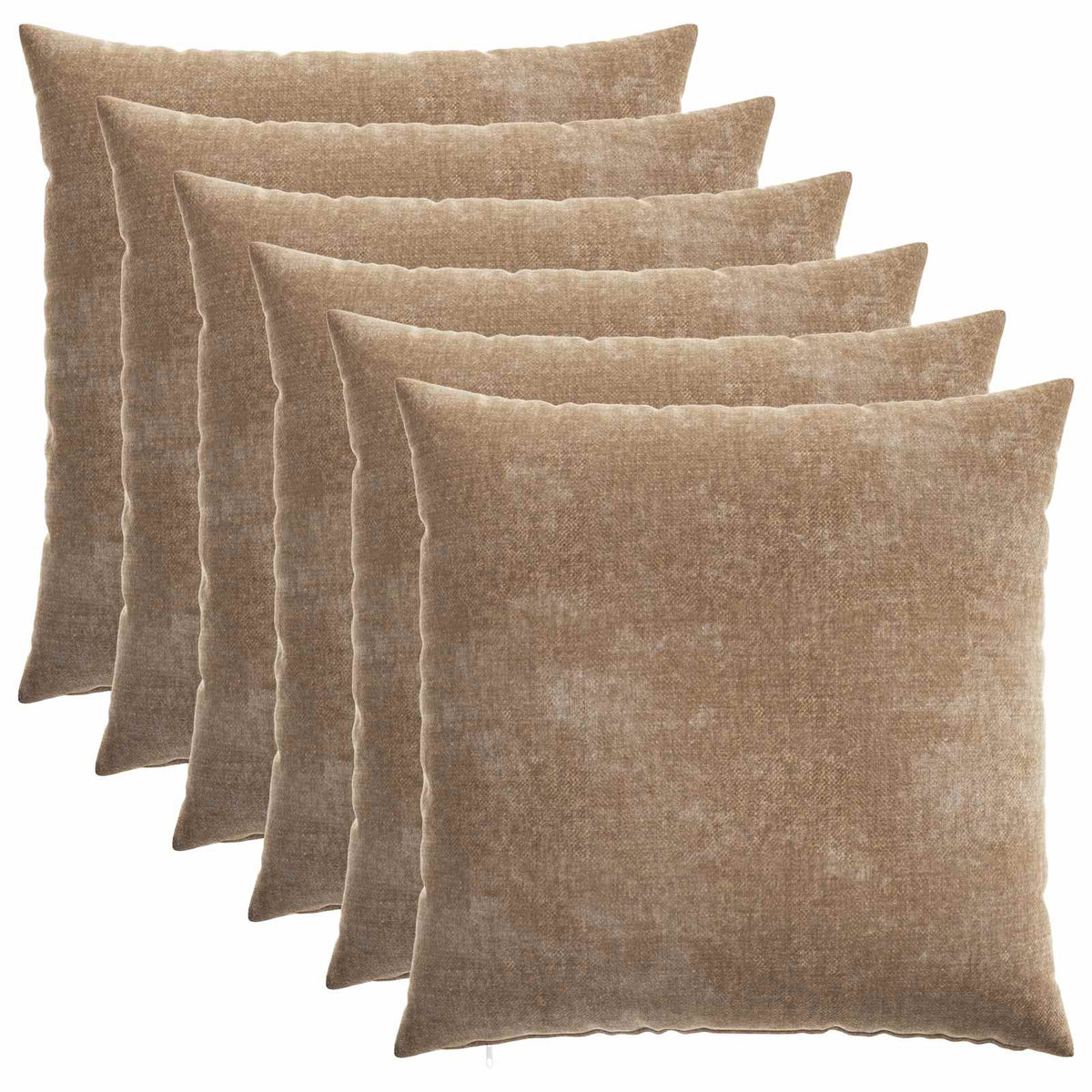 vidaXL Cushion Cover 6 pcs HEERLEN Brown 80 x 80 cm Chenille Fabric 2