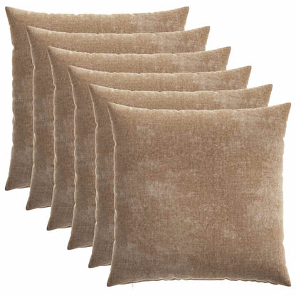 vidaXL Cushion Cover 6 pcs HEERLEN Brown 80 x 80 cm Chenille Fabric 2