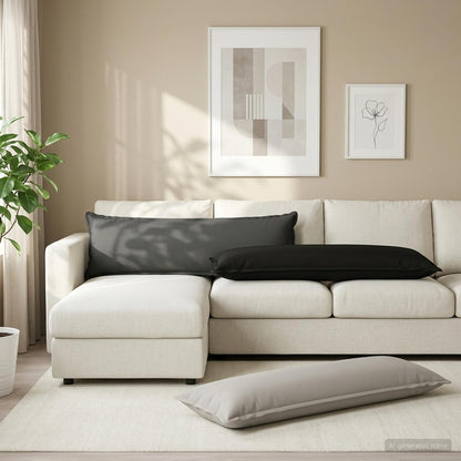 Throw Pillow HOUTEN 40 x 145 cm Polyester 2 pcs Anthracite
