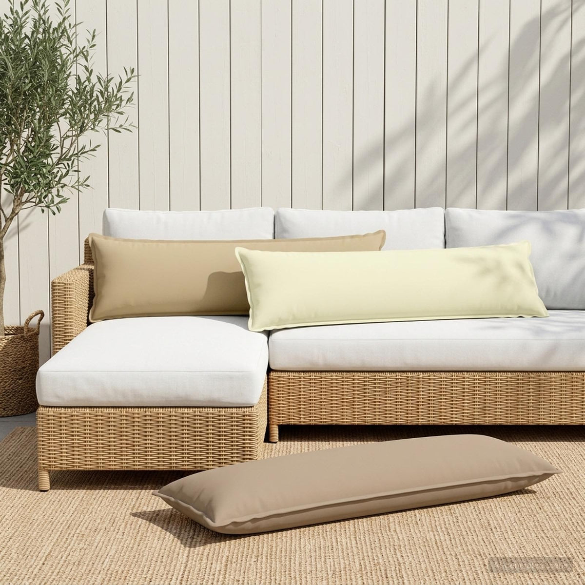 Throw Pillow HOUTEN 40 x 145 cm Polyester 2 pcs Beige