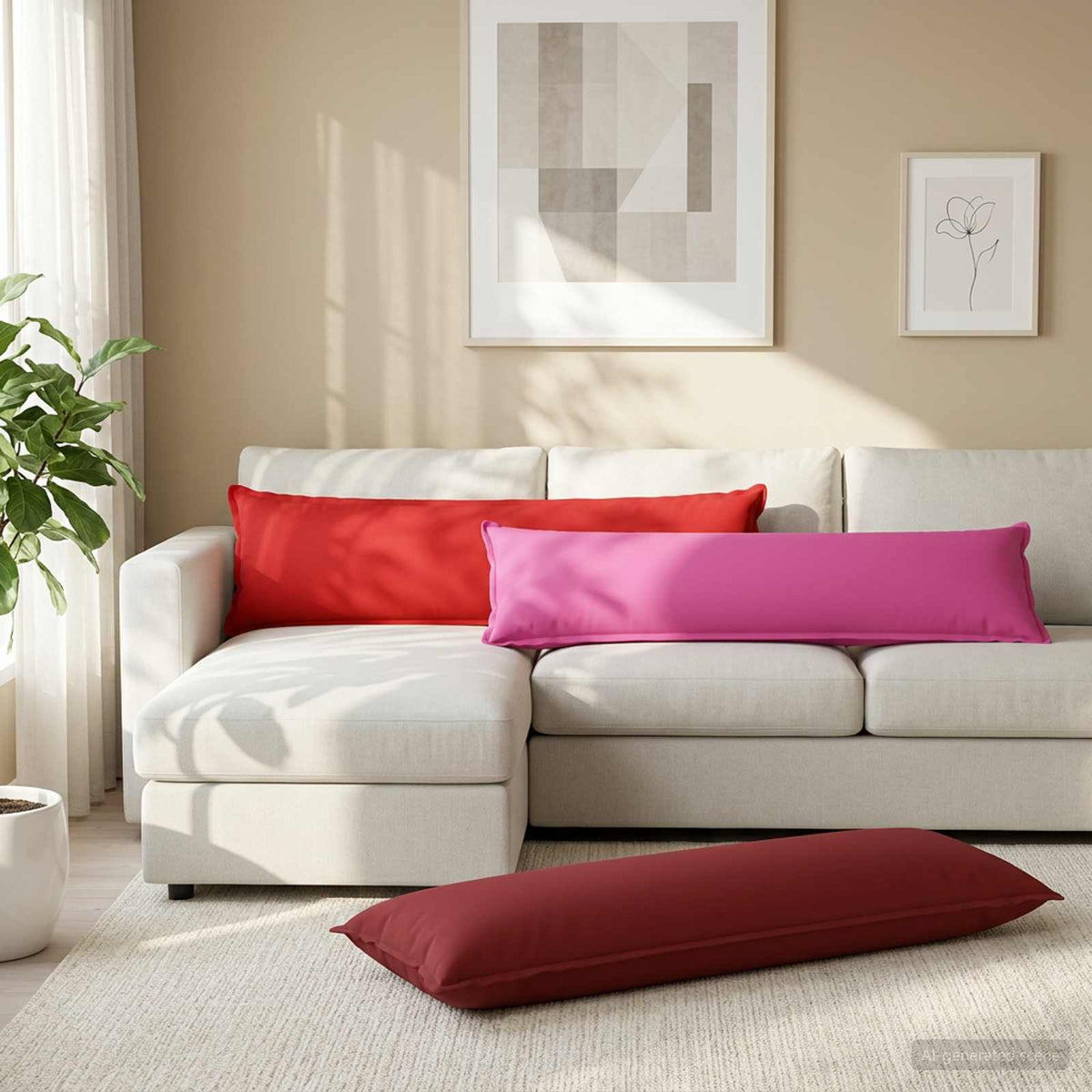 Throw Pillow HOUTEN 40 x 145 cm Polyester 2 pcs Pink