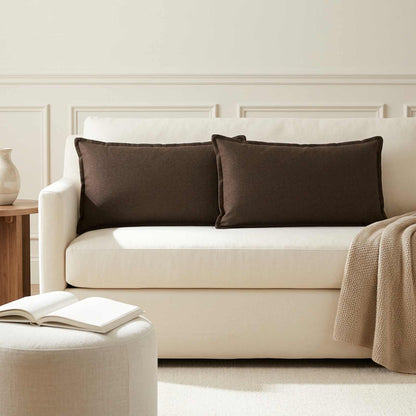 Throw Pillow HOUTEN 40 x 70 cm Faux Linen 6 pcs Brown