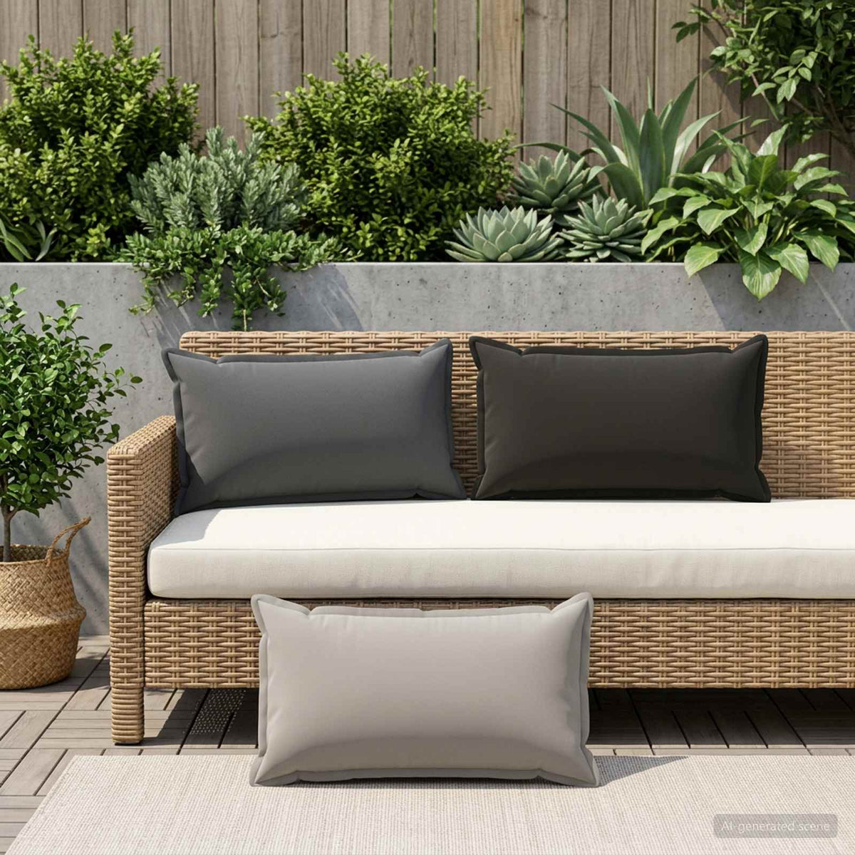 Throw Pillow HOUTEN Polyester Anthracite