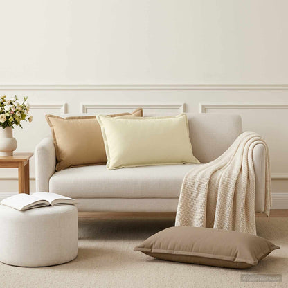 Throw Pillow HOUTEN 40 x 80 cm Polyester 12 pcs Beige