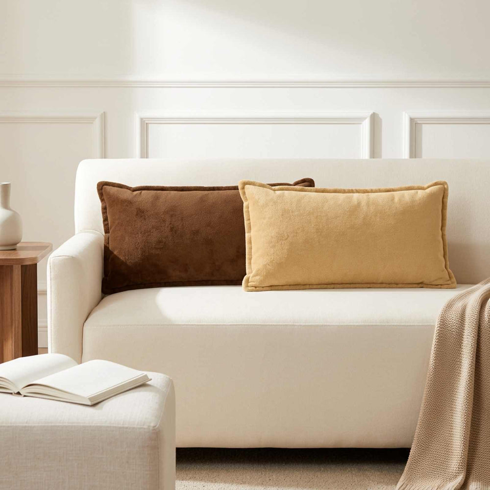 vidaXL Cushion Cover 12 pcs HOUTEN Taupe 40 x 80 cm Flannel