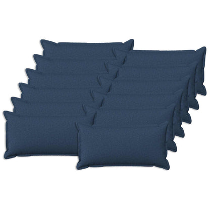 Cushion Cover HOUTEN 40 x 80 cm Faux Linen 12 pcs Blue