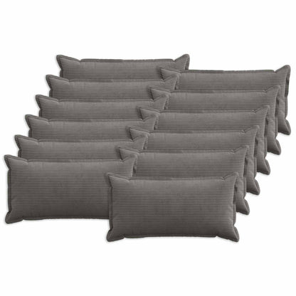 Cushion Cover HOUTEN 40 x 80 cm Corduroy 12 pcs Dark grey