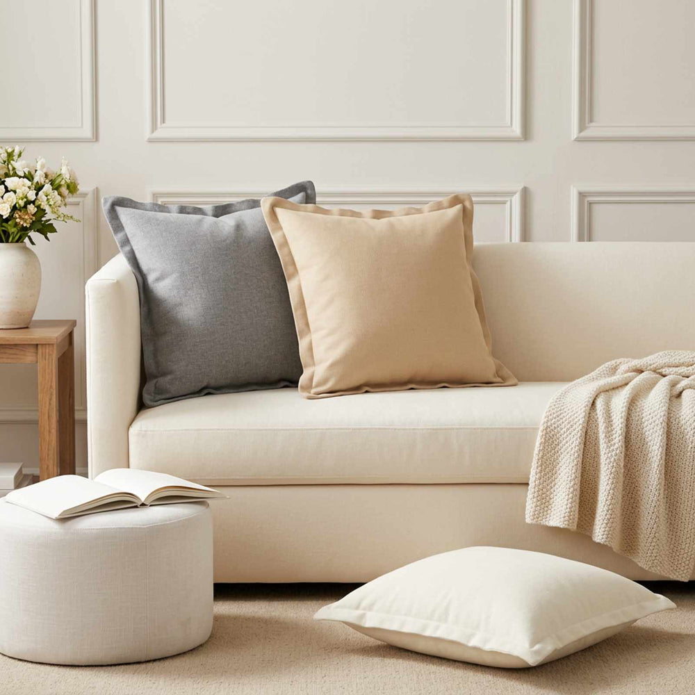vidaXL Throw Pillow HOUTEN 50 x 50 cm Faux Linen 12 pcs