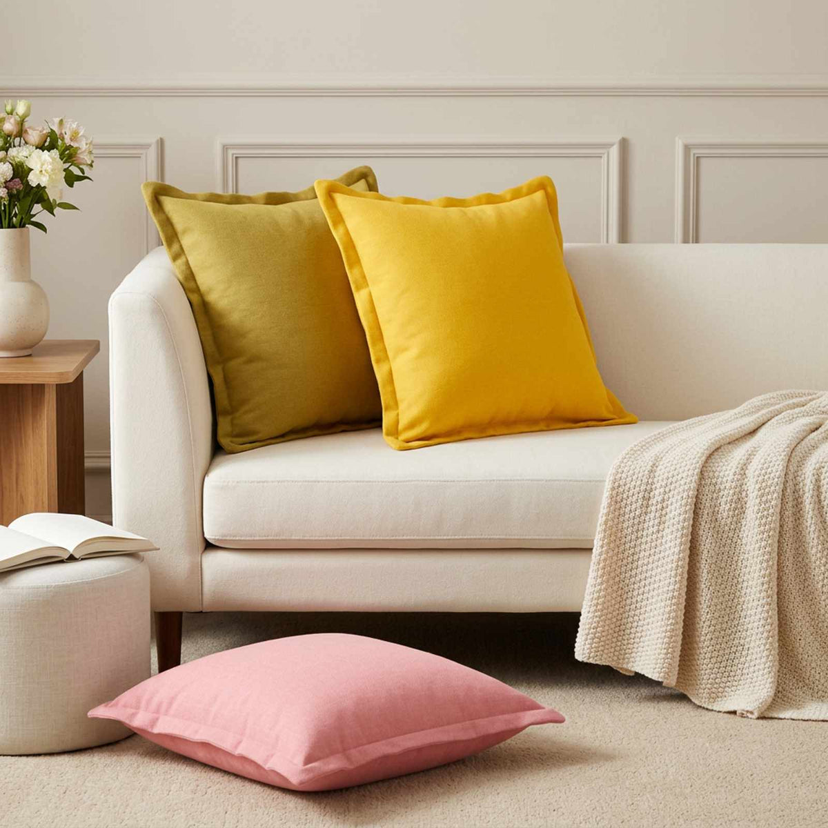 Throw Pillow HOUTEN Faux Linen