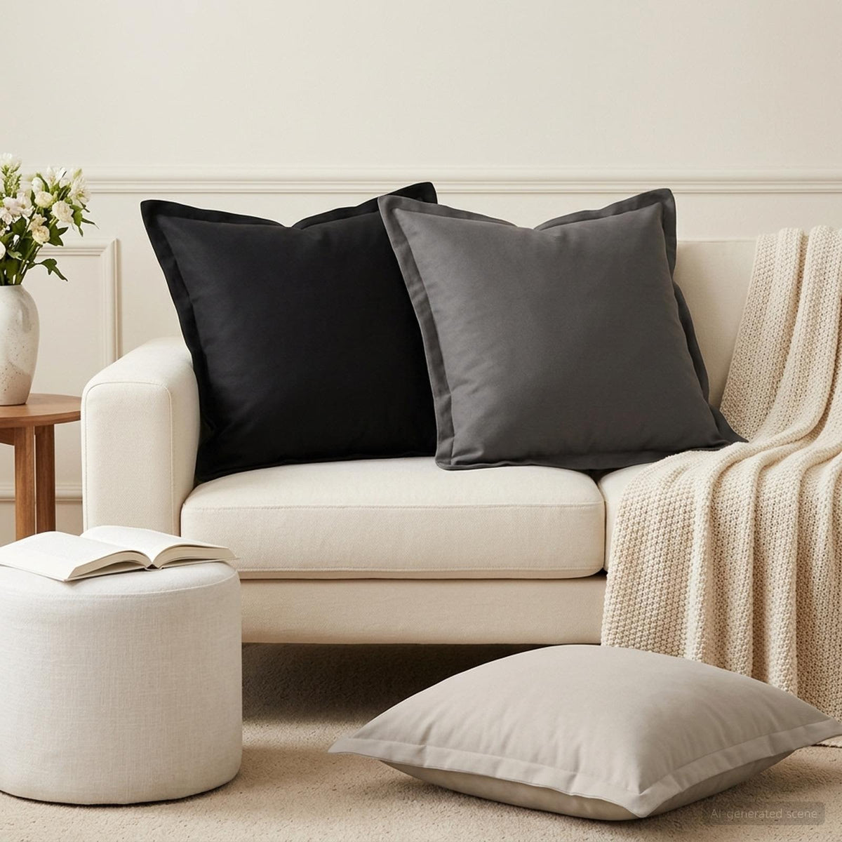 Throw Pillow HOUTEN Polyester Anthracite