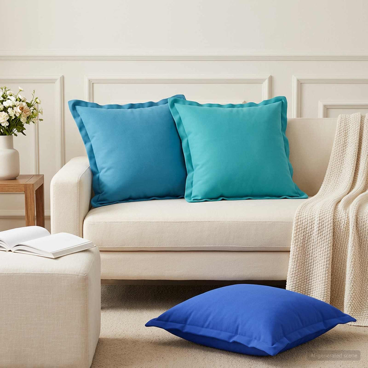Throw Pillow HOUTEN Polyester Light blue