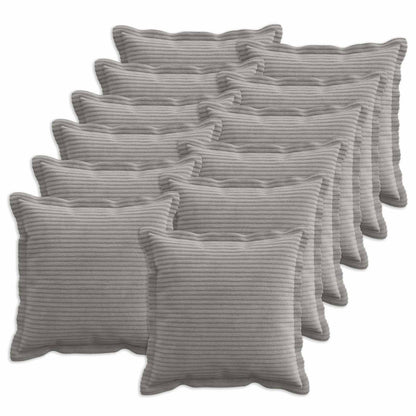 Cushion Cover HOUTEN 50 x 50 cm Corduroy 12 pcs Light grey