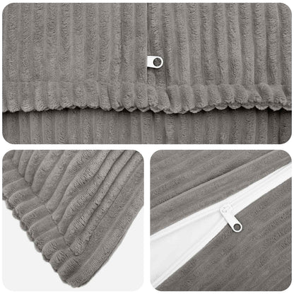 Cushion Cover HOUTEN 50 x 80 cm Corduroy 6 pcs Light grey