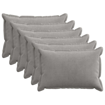 Cushion Cover HOUTEN 50 x 80 cm Corduroy 6 pcs Light grey