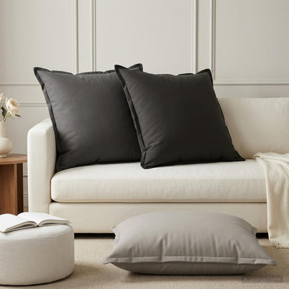 Throw Pillow HOUTEN 80 x 80 cm Polyester 2 pcs Anthracite