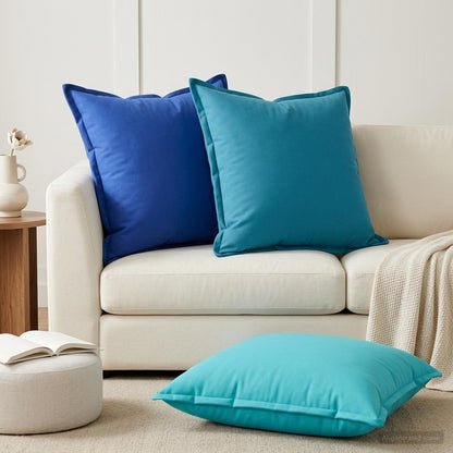 Throw Pillow HOUTEN 80 x 80 cm Polyester 2 pcs Light blue