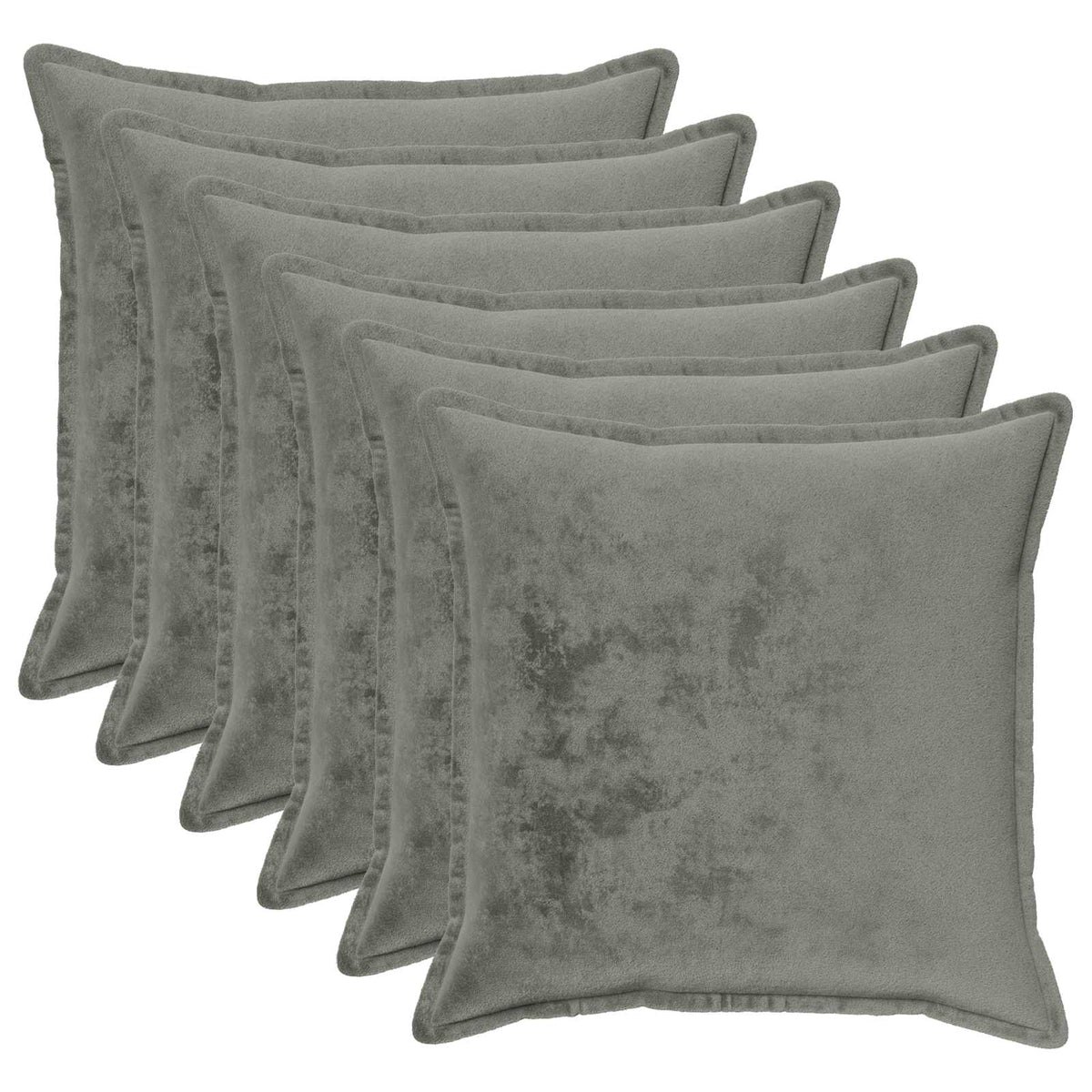 vidaXL Cushion Cover 6 pcs HOUTEN Dark Grey 80 x 80 cm Flannel 2